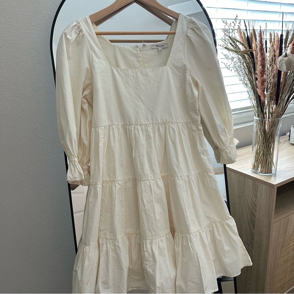 MADEWELL Cream Tiered Dress Sz 4